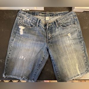 Abercrombie Bermuda denim raw hem shorts, excellent condition!